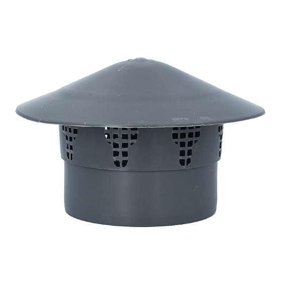 Chapeau de ventilation gris 75 mm